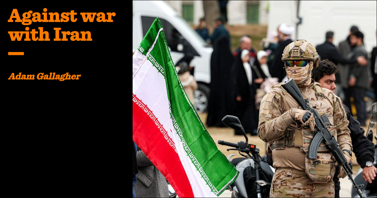 Against war with Iran